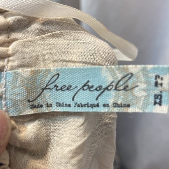 Free People Printed Ruffed Neck-Tie Mini Dress Size XSmall - Picture 7 of 10